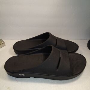 Oofos Ooahh Black Recovery Slide Comfort Sandals Men's sz 12.